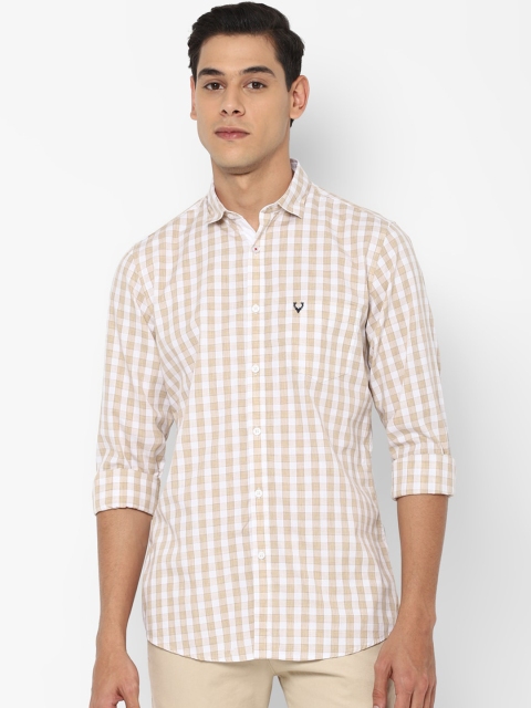 

Allen Solly Men Beige Slim Fit Gingham Checks Opaque Checked Casual Shirt
