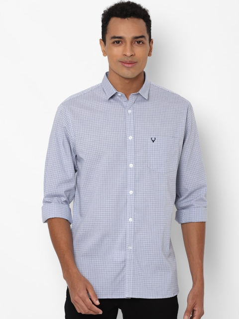 

Allen Solly Men Blue Slim Fit Micro Checks Opaque Checked Casual Shirt