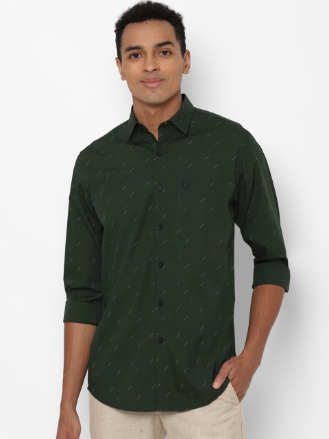 

Allen Solly Men Green Slim Fit Opaque Printed Casual Shirt