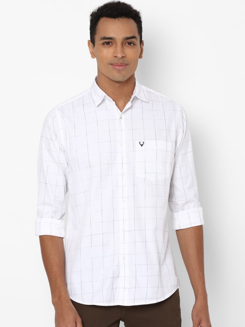 

Allen Solly Men White Slim Fit Windowpane Checks Opaque Checked Casual Shirt