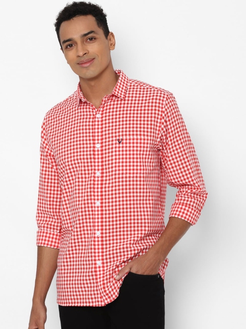 

Allen Solly Men Red Slim Fit Gingham Checks Opaque Checked Casual Shirt