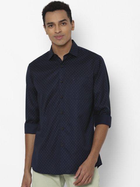 

Allen Solly Men Navy Blue Slim Fit Opaque Printed Casual Shirt
