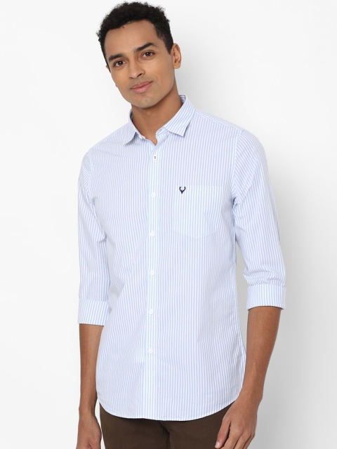 

Allen Solly Men Blue Slim Fit Opaque Striped Casual Shirt