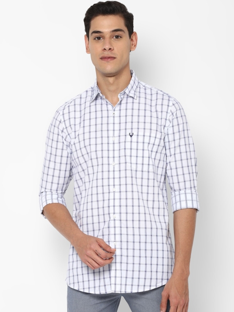 

Allen Solly Men White Slim Fit Grid Tattersall Checks Opaque Checked Casual Shirt