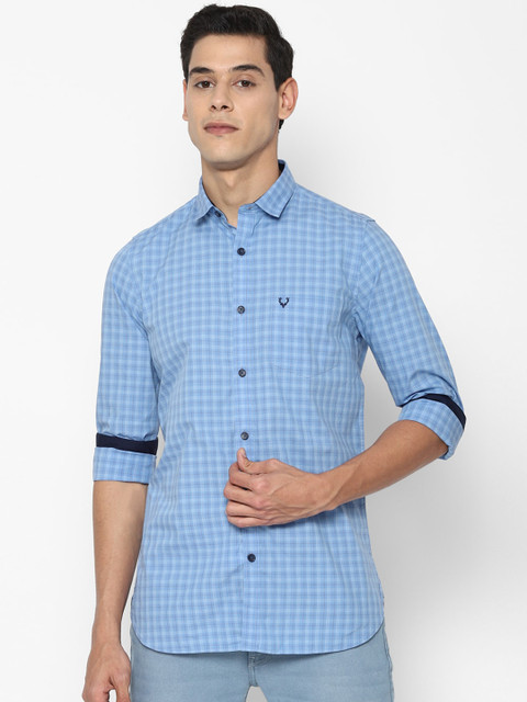 

Allen Solly Men Blue Slim Fit Opaque Checked Casual Shirt