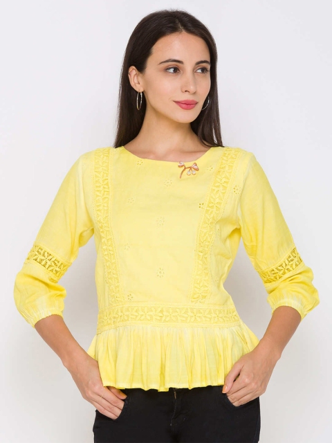 

ZOLA Yellow Peplum Top