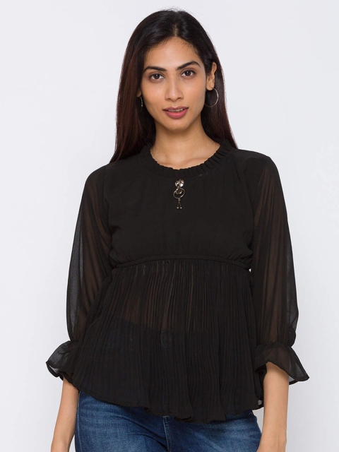 

ZOLA Black Chiffon Empire Top