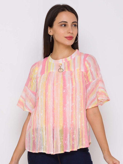 

ZOLA Yellow Chiffon Boxy Top