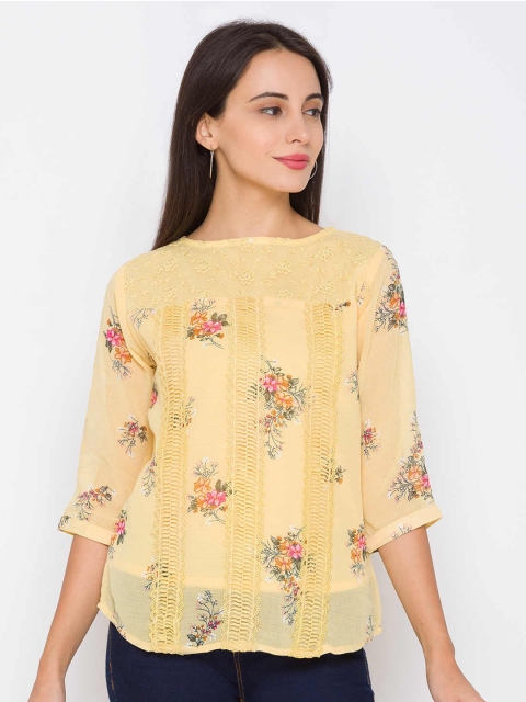 

ZOLA Yellow Floral Regular Top