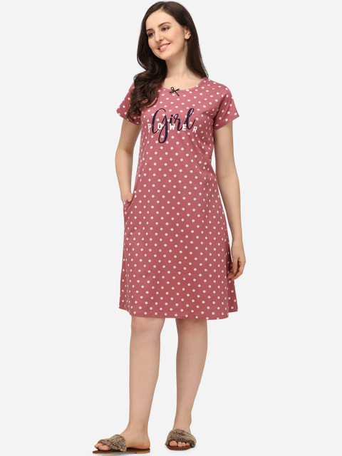 

Lenissa Pink & White Printed Cotton Nightdress