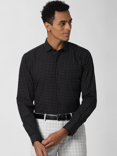

Peter England Men Black Slim Fit Opaque Checked Casual Shirt
