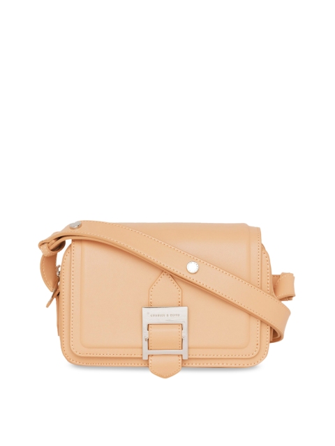 

CHARLES & KEITH Beige PU Structured Sling Bag
