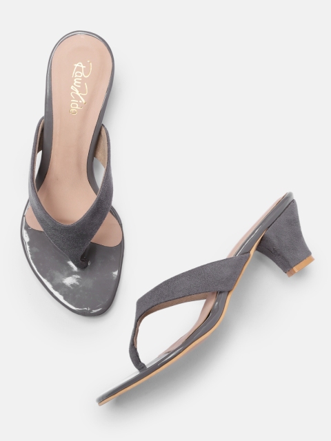 

Raw Hide Women Grey & Beige Solid Synthetic Casual Regular Ankle Slim Sandals