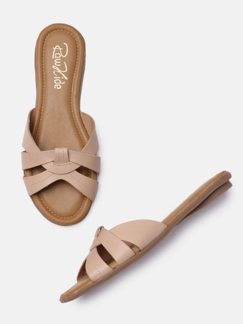 

Raw Hide Women Nude-Coloured & Brown Open Toe Flats