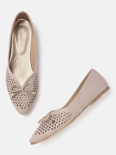 

Raw Hide Women Mauve Textured Laser Cuts Ballerinas