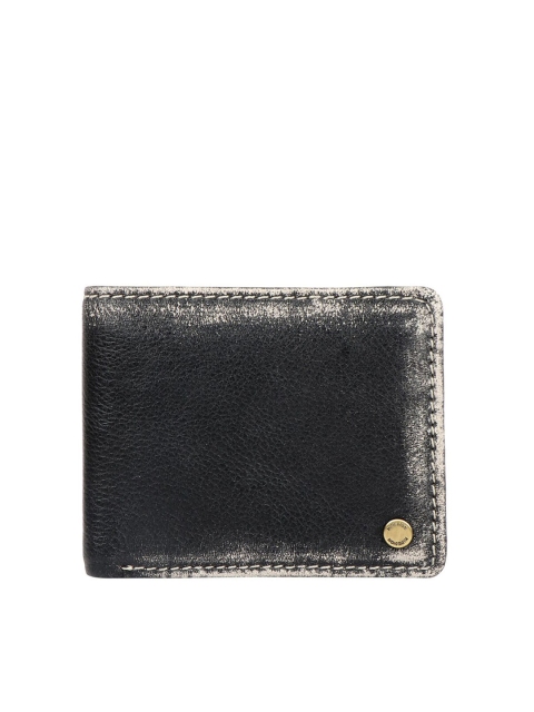 

Hidesign Men Black Textured Leather Two Fold Wallet