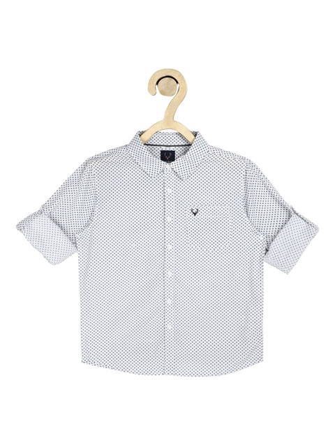 

Allen Solly Junior Boys White Slim Fit Opaque Printed Casual Shirt
