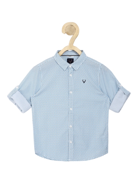 

Allen Solly Junior Boys Blue Slim Fit Opaque Printed Casual Shirt