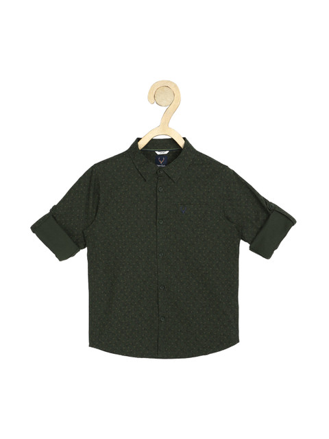 

Allen Solly Junior Boys Green Slim Fit Opaque Printed Casual Shirt