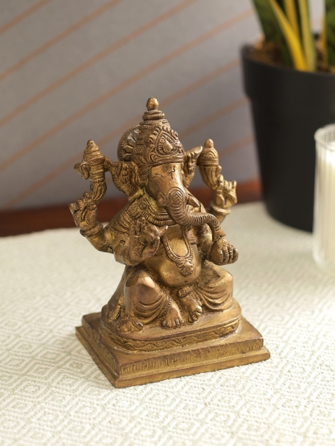 

Living Essence Gold-Toned Ganesha Showpiece