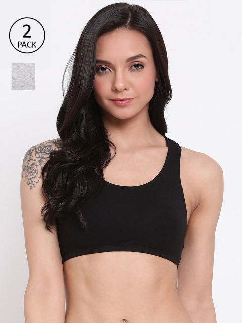 

LYRA Black & Grey Beginners Bra Pack of 2