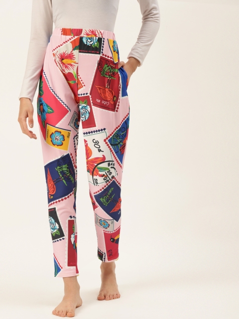 

9teenAGAIN Women Multicoloured Printed Lounge Pants, Multi