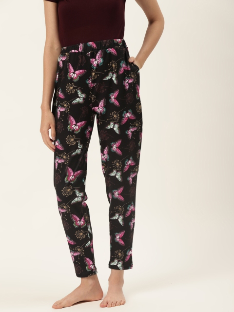 

9teenAGAIN Womens Black Printed Lounge Pants