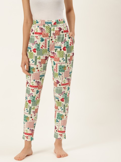

9teenAGAIN Women Multicoloured Printed Lounge Pants, Multi