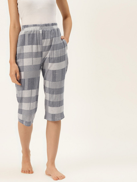 

9teenAGAIN Womens Blue Striped Lounge Pants