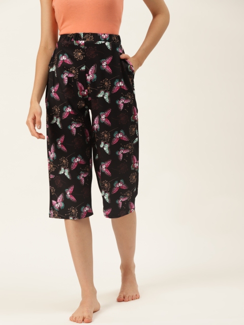 

9teenAGAIN Womens Black Printed Lounge Pants