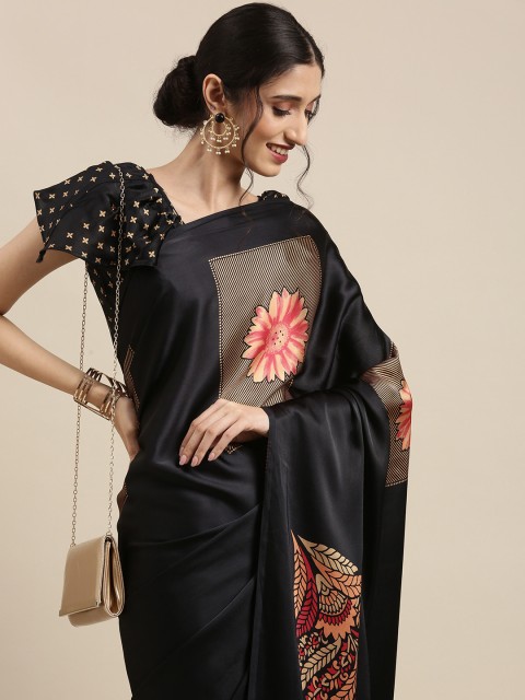 

Tikhi Imli Black & Red Ethnic Motifs Saree