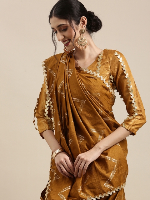 

Tikhi Imli Mustard Gotta Patti Art Silk Saree