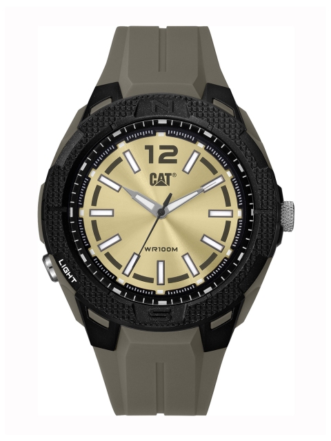 

CAT Men Gold-Toned Brass Dial & Brown Straps Analogue Watch P9 150 25 721
