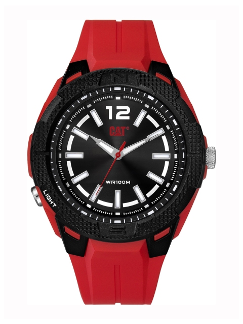 

CAT Men Black Brass Dial & Red Straps Analogue Watch P9 160 28 121