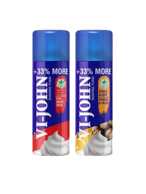 

VI-JOHN Pack of 2 Shaving Foam Hard & Musk Orange 400GM, Multi