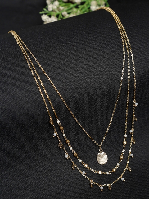 

NEUDIS Gold-Plated Contemporary Tasseled Layered Necklace