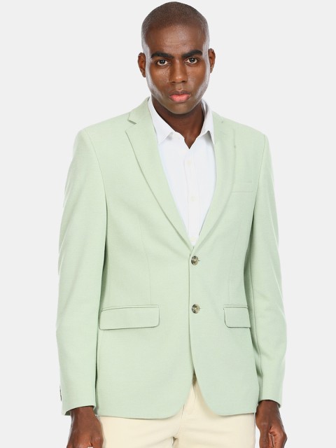 

Arrow Men Light Green Solid Single breasted Slim Fit Blazer