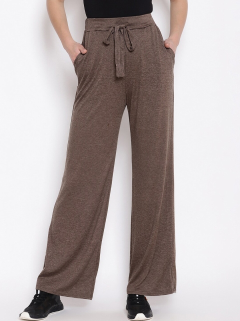 

iki chic Women Brown Solid Straight-Fit Track Pants