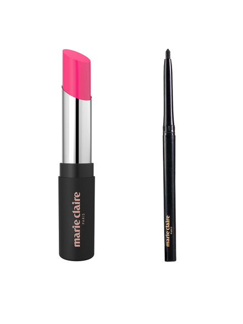 

Marie Claire Set of Matte My Match Lipstick & Kohl Me Baby Eye Kajal, Pink