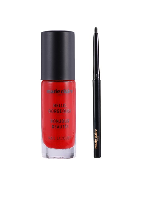 

Marie Claire Set of Nail Lacquer & Eye Kajal, Red