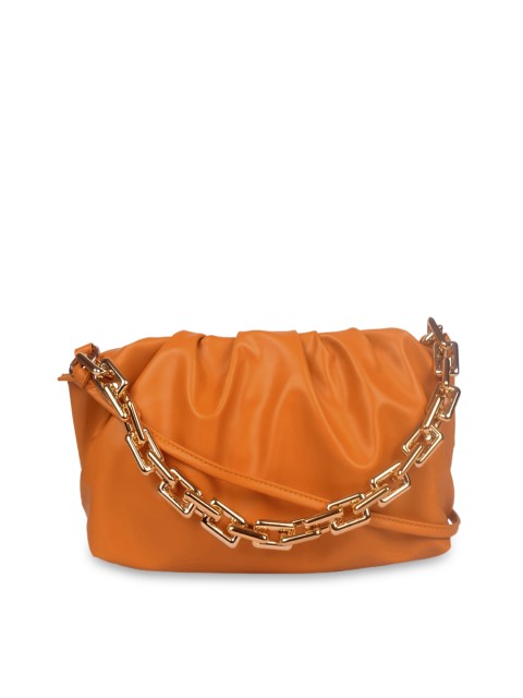 

Bagkok Orange PU Structured Handheld Bag with Tasselled