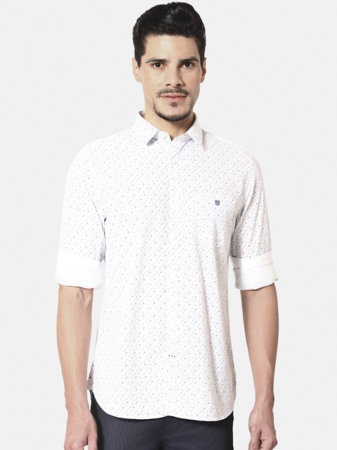 

J Hampstead Men Blue Slim Fit Opaque Printed Casual Shirt