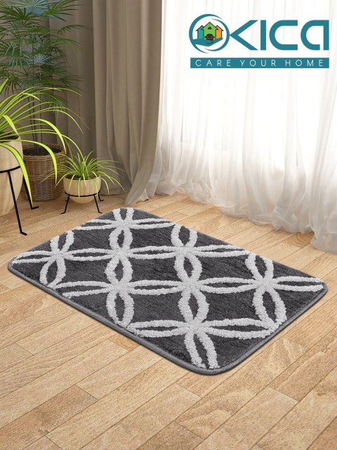 

KICA Pack Of 2 Grey & White Patterned Anti-Skid Doormats