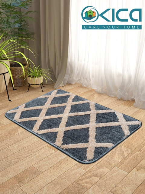

KICA Pack Of 2 Green & Beige Patterned Anti-Skid Doormats