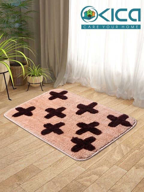 

KICA Pack Of 2 Pink & Brown Patterned Anti-Skid Doormats