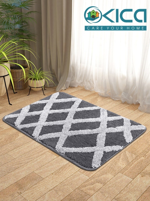 

KICA Set Of 2 Charcoal Grey Super Soft Microfibre Anti-Skid Latex Mats
