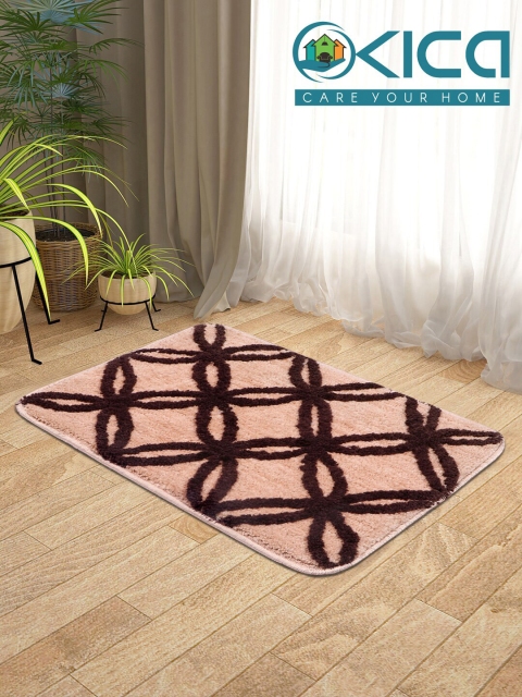 

KICA Set Of 2 Beige & Brown Super Soft Microfibre Anti-Skid Latex Mats