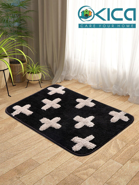 

KICA Set Of 2 Black Super Soft Microfibre Anti-Skid Latex Mat