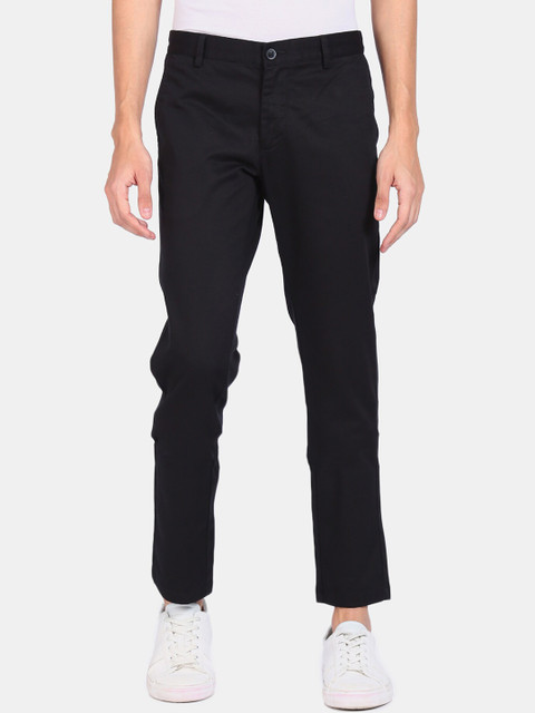 

Arrow Sport Men Black Solid Regular Trousers