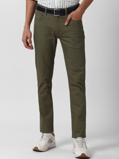 

Peter England Casuals Men Olive Green Slim Fit Trousers
